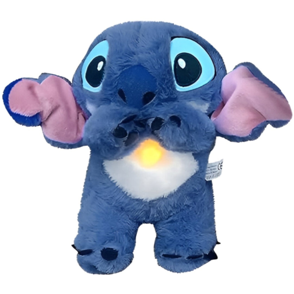 Solis Lullo — blue breathing Stitch plush with its belly glowing