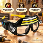 Solis LumaSight — LED glasses light with yellow frame