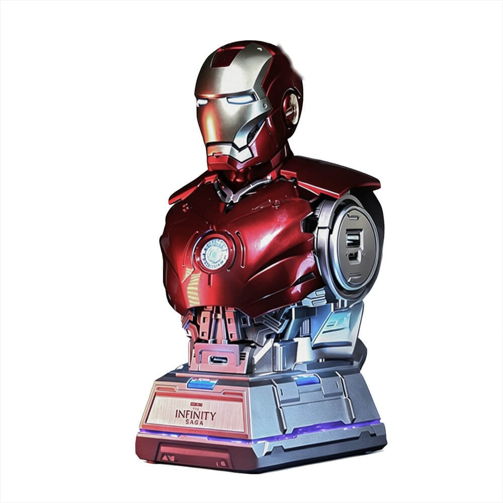 Solis Mark Dock — Iron Man charging station: 65W Iron Man MK3 bust charger with light-up arc reactor