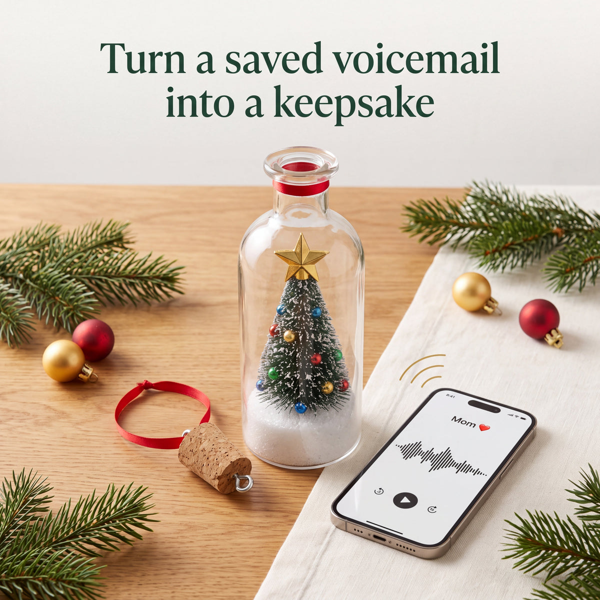 Solis Memento — turn a saved voicemail into a Christmas keepsake