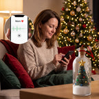 Solis Memento — a woman playing a saved voicemail from her phone into the ornament