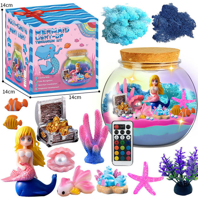 Mermaid Light-Up Terrarium Kit for Kids — Solis Mermaid Lagoon, full set