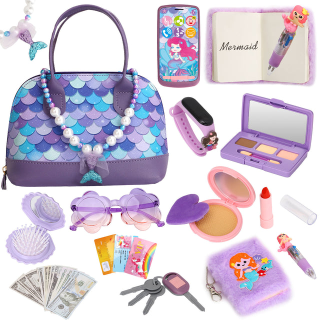 Mermaid Handbag Pretend Play Set for Girls — Solis Mermaid Purse, full set