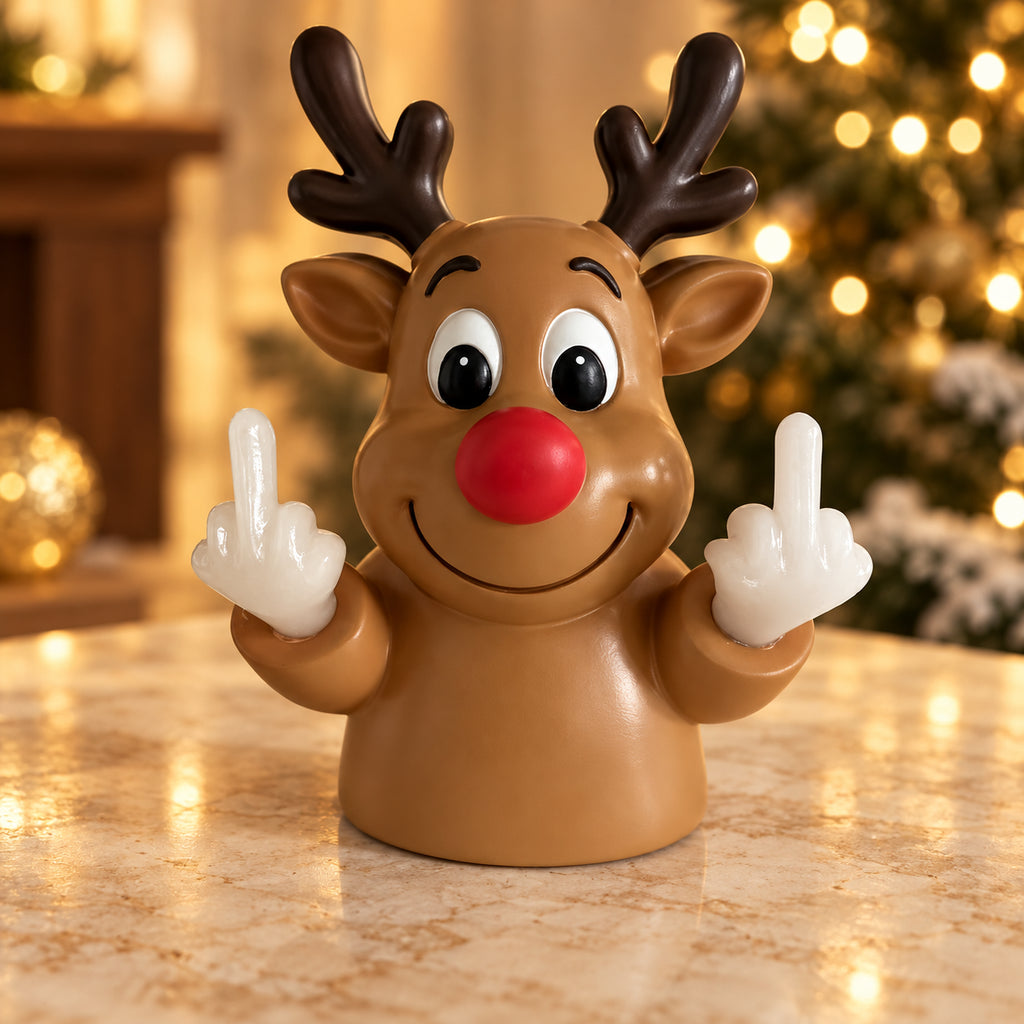 Solis Naughty Glow — Reindeer style: middle finger reindeer with a red nose