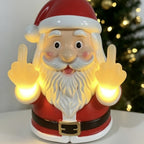 Solis Naughty Glow — close-up of the glowing middle fingers of the Santa light