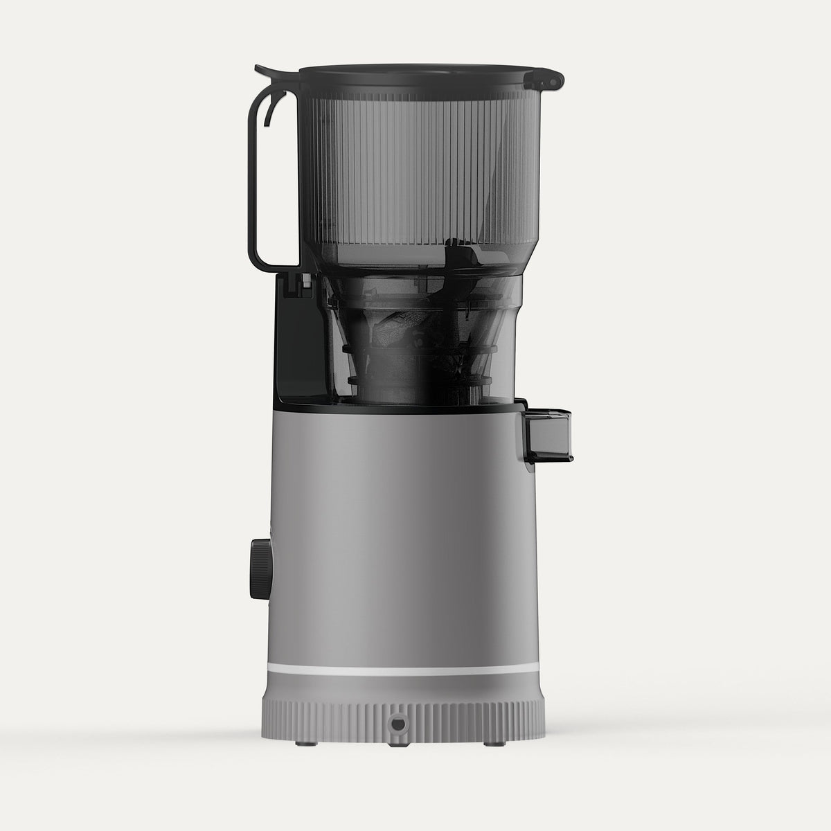 Solis Nectar 65 in titanium grey, side view showing the hopper handle