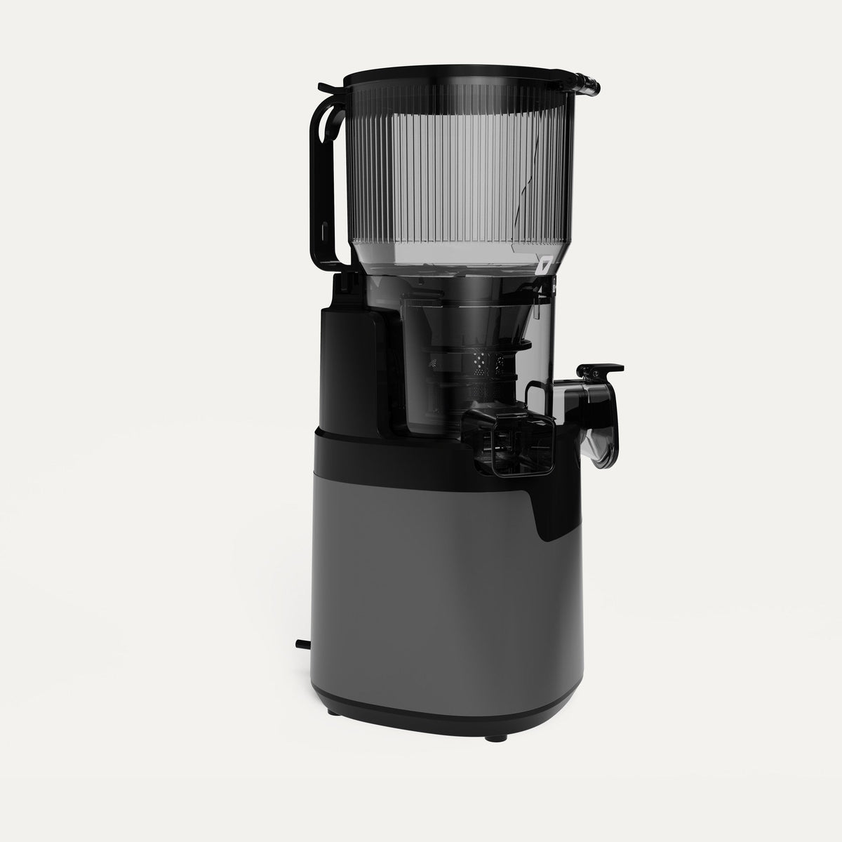 Solis Nectar 90 in titanium grey, side view with the juice spout