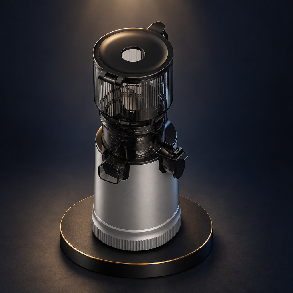 Solis Nectar Slow Juicer — Nectar 65 · Titanium Grey, dark studio product view
