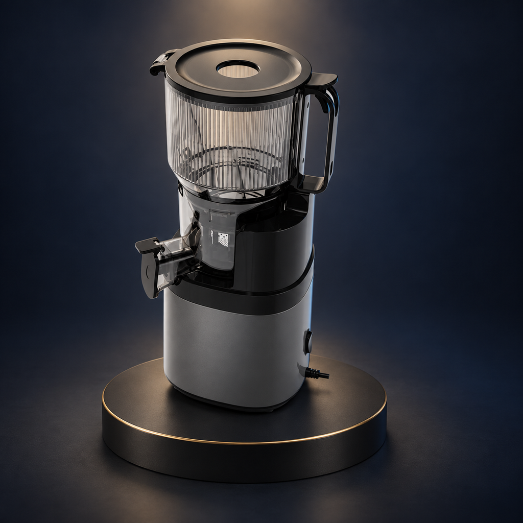 Solis Nectar Slow Juicer — Nectar 90 · Titanium Grey, dark studio product view