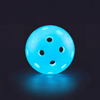 Blue glowing pickleball