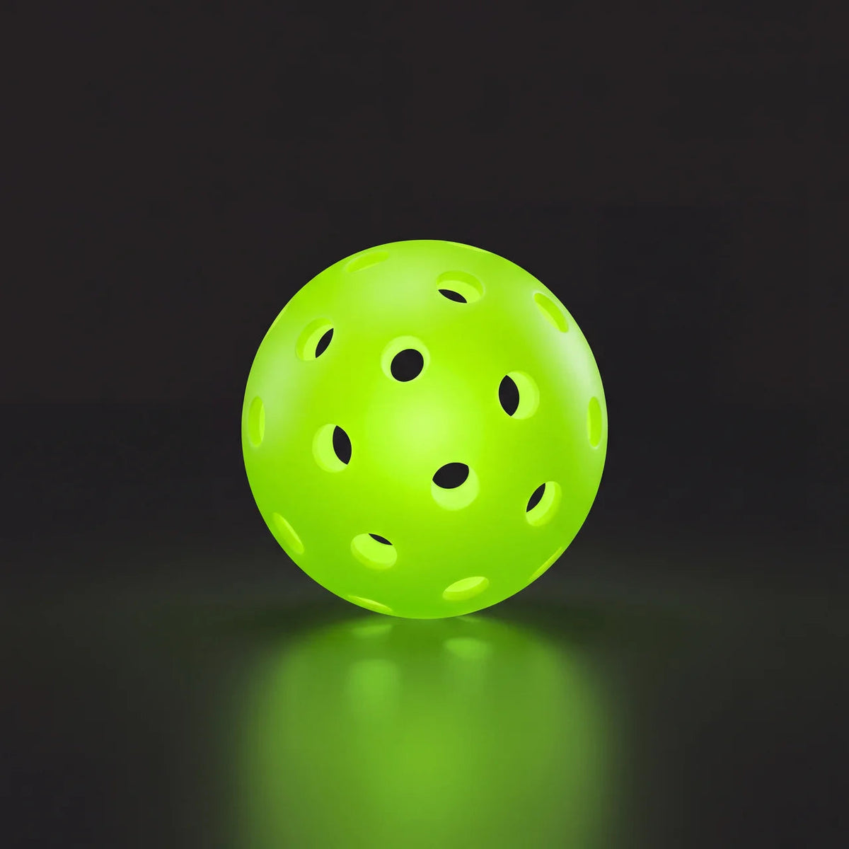Green glowing pickleball