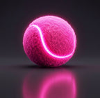 Pink LED tennis ball with a glowing seam