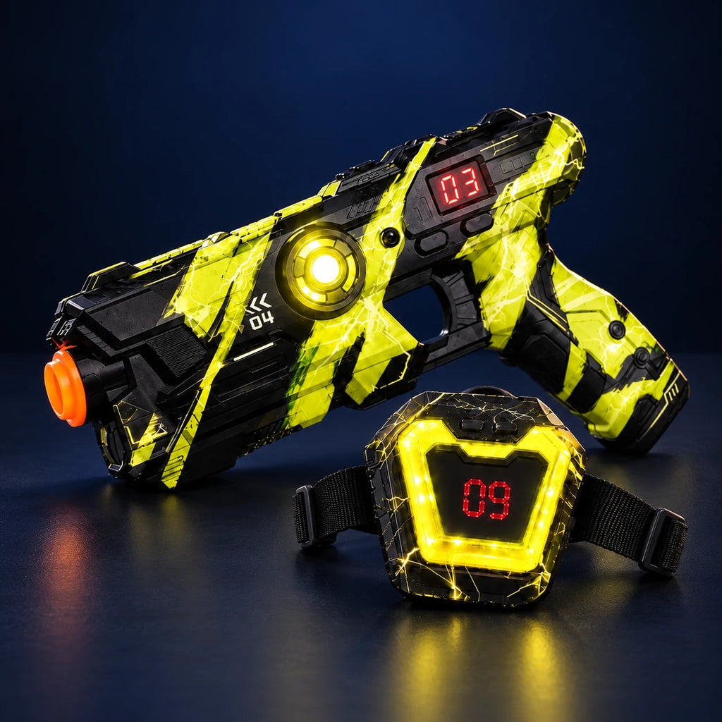 Solis Nova — yellow blaster and chest target