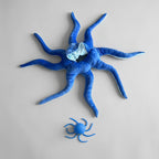 The blue Solis Octo Costume from above, arms spread