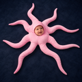 solis octo costume — Pink worn by a child on a dark navy studio background