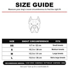 Solis Pawgrin — size guide: snout circumference XS 22 cm, S 26 cm, M 31 cm, L 35 cm