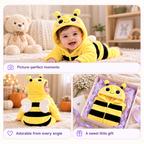 Baby bee costume – bumble bee plush hooded baby onesie — bee romper photo moments and gift