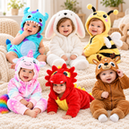 Solis Plushie Romper Bunny — six babies in the bee, dragon, unicorn, monster, bunny and deer rompers