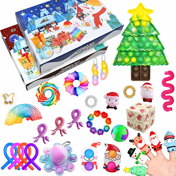 Calendrier de l'Avent fidget avec sapin de Noël pop-it — Solis Pop Tree, coffret complet