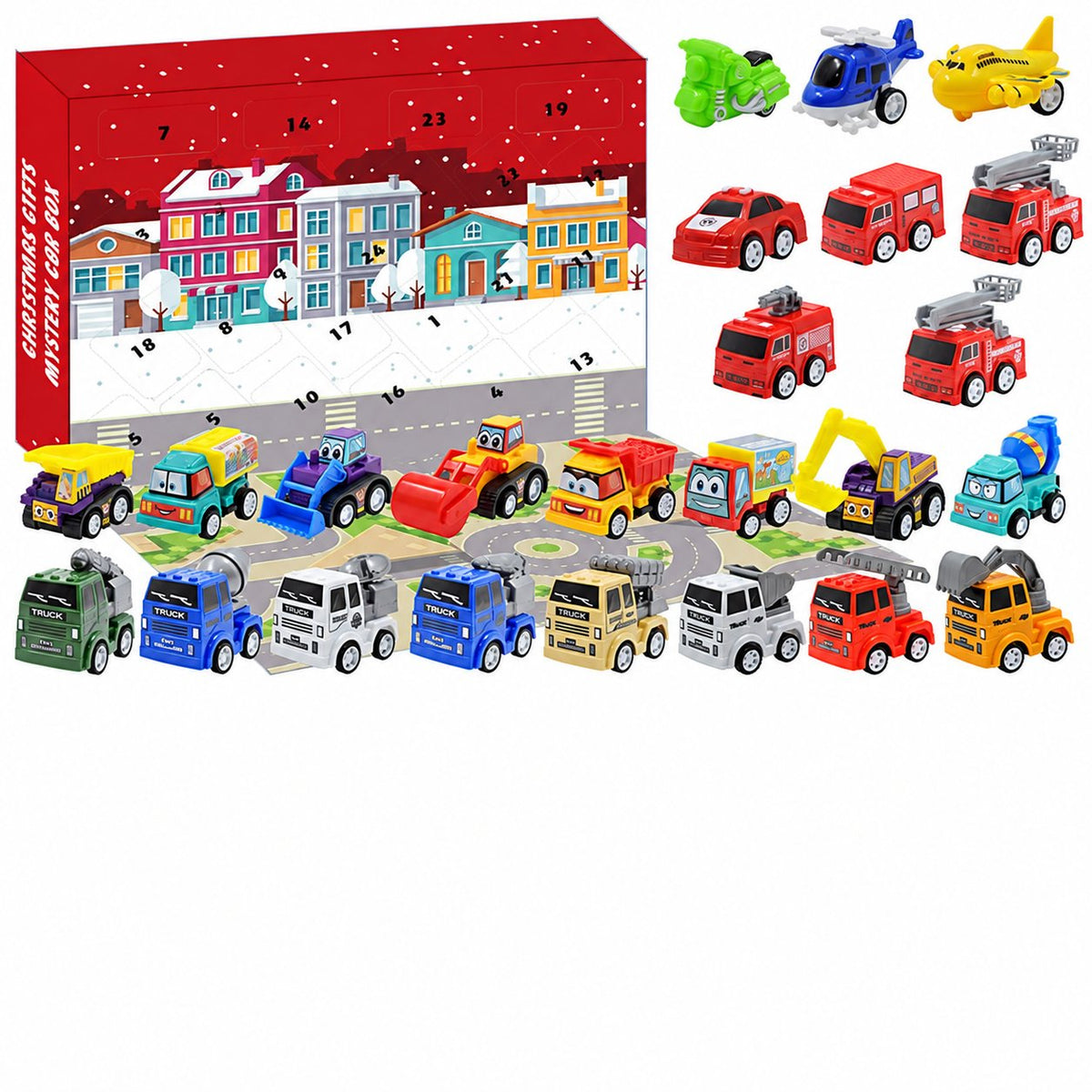 Pull-Back Cars Advent Calendar for Toddlers — Solis Pull-Back Pals, full set