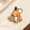 Solis Purrpop — Orange: squishy cat keychain with pop-out balls, ginger tabby