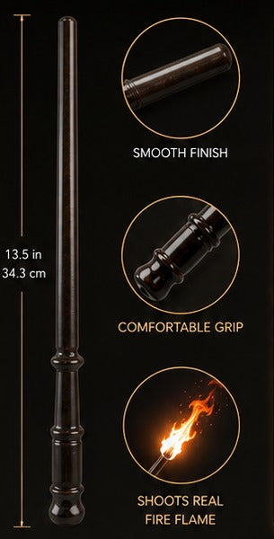 34.3 cm fire shooting wand with smooth finish, grip and flame tip, Solis Pyra