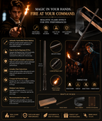 Harry Potter style fire shooting wand — Solis Pyra fire wand overview: flame effect, details, box contents, ages 14+