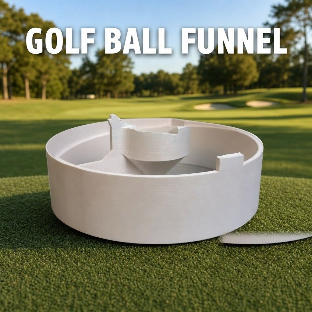Solis Reload Golf Ball Dispenser the ball funnel for pouring balls in