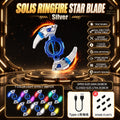 Solis Ringfire — Blue and Silver: ring blade with sparks, cable and spare flints