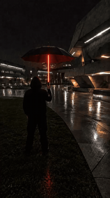 Solis Saber lightsaber umbrella in motion