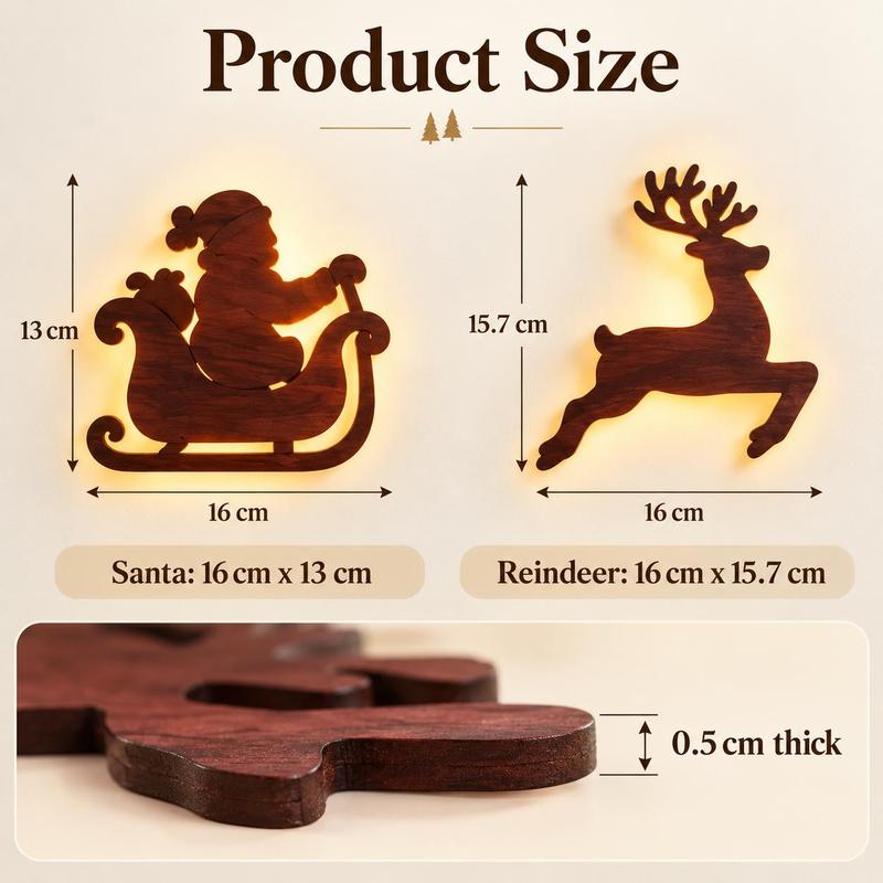 Solis Sleighline — size: Santa 16 x 13 cm, reindeer 16 x 15.7 cm, 0.5 cm thick