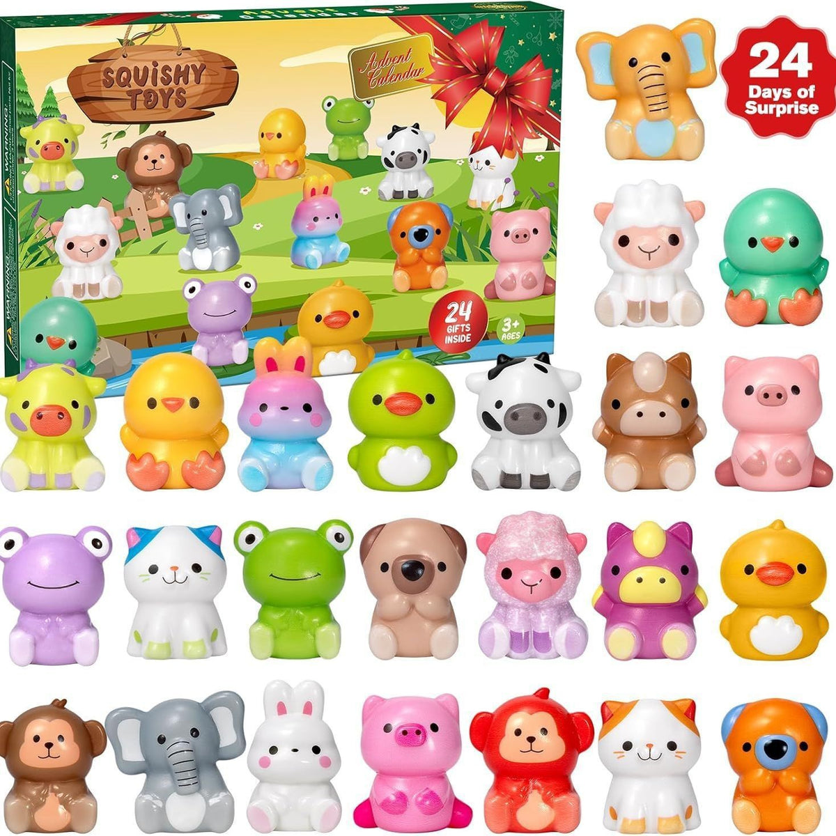 Slow Rise Squishy Animals Advent Calendar — Solis Slow Rise Pals, full set