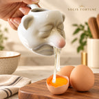 Solis Sniffles — funny egg separator: egg white running out of the red ceramic nose