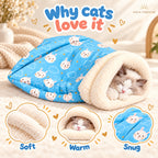 Solis Snoozle — cat napping inside the plush-lined cat cave bed