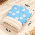 Solis Snoozle — Blue: cat sleeping bag with bunny and cloud print