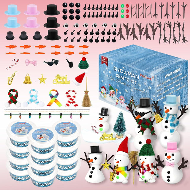 DIY Snowman Clay Kit, 12 Snowmen — Solis Snow Buddies, full set