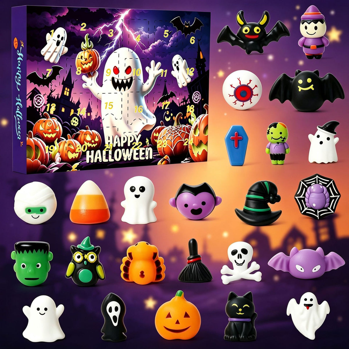 Halloween Squishy Countdown Calendar — Solis Spooky Squish, full set