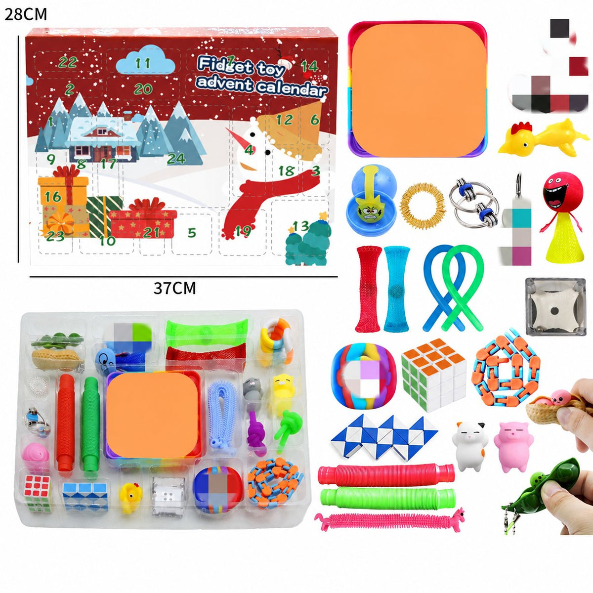 Fidget Toys Advent Calendar for Kids — Solis Stretch & Snap, full set