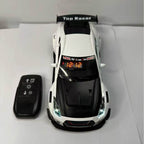 Solis Redline — Nissan GT-R, White: white Nissan GT-R race car alarm clock with its key-fob remote