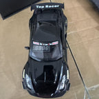 Solis Redline — Nissan GT-R, Black: black Nissan GT-R race car alarm clock, top view