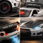 Solis Redline — details of the GT-R alarm clock: wheels, rear wing, lights and exhaust mist