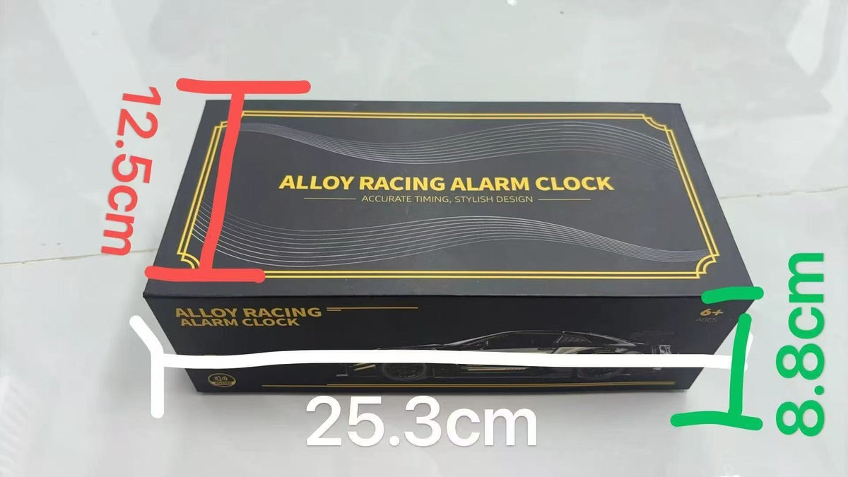 Solis Redline — Alloy Racing Alarm Clock gift box, 25.3 × 12.5 × 8.8 cm