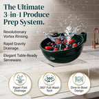 Solis Swirl — rinse, drain and serve in one ceramic bowl