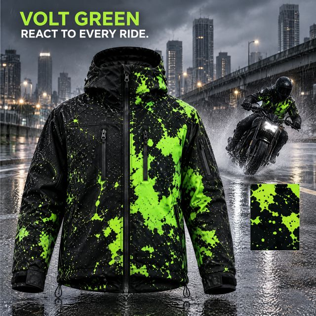 Solis Tidemark Water-Reactive Rain Jacket — Volt Green