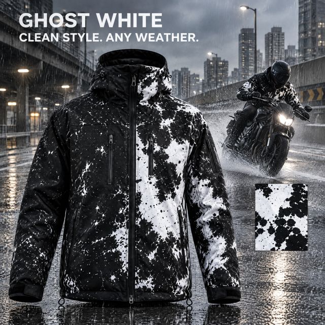 Solis Tidemark Water-Reactive Rain Jacket — Ghost White