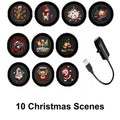 Solis Tinsel — 10 Christmas scene discs with the USB projector
