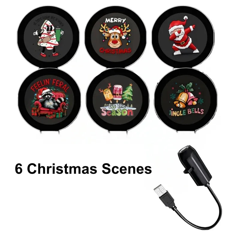 Solis Tinsel — 6 Christmas scene discs with the USB projector
