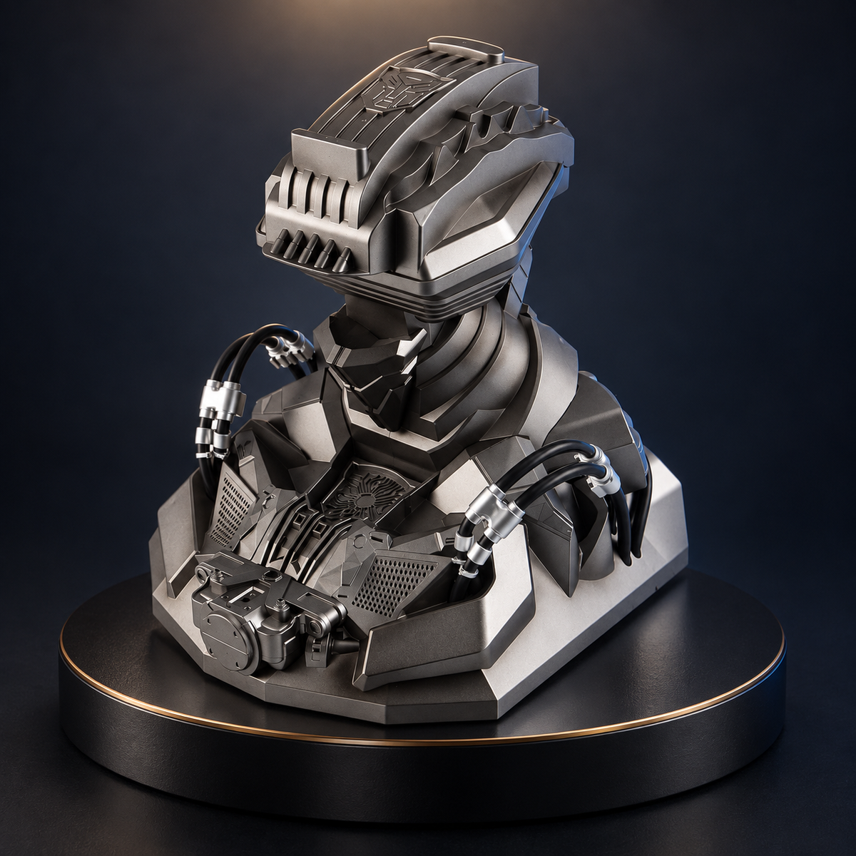 Solis Titan Helmet Stand — Gunmetal, dark studio product view