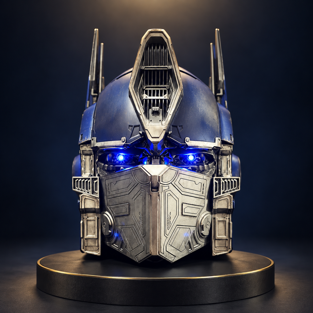 Solis Titan Prime Wearable Helmet — Weathered Blue, dark studio product view