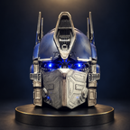Solis Titan Prime Wearable Helmet — Weathered Blue, dark studio product view
